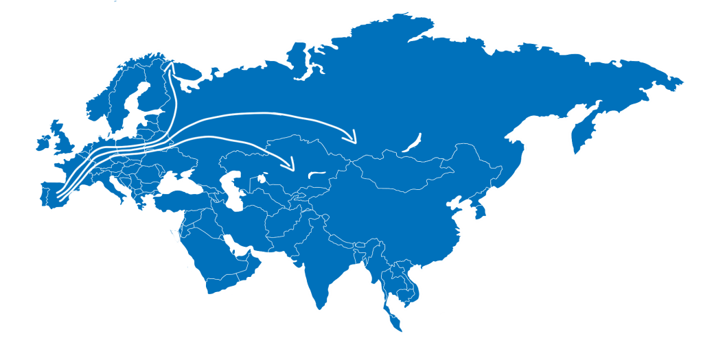 Mapa Europy i Azji